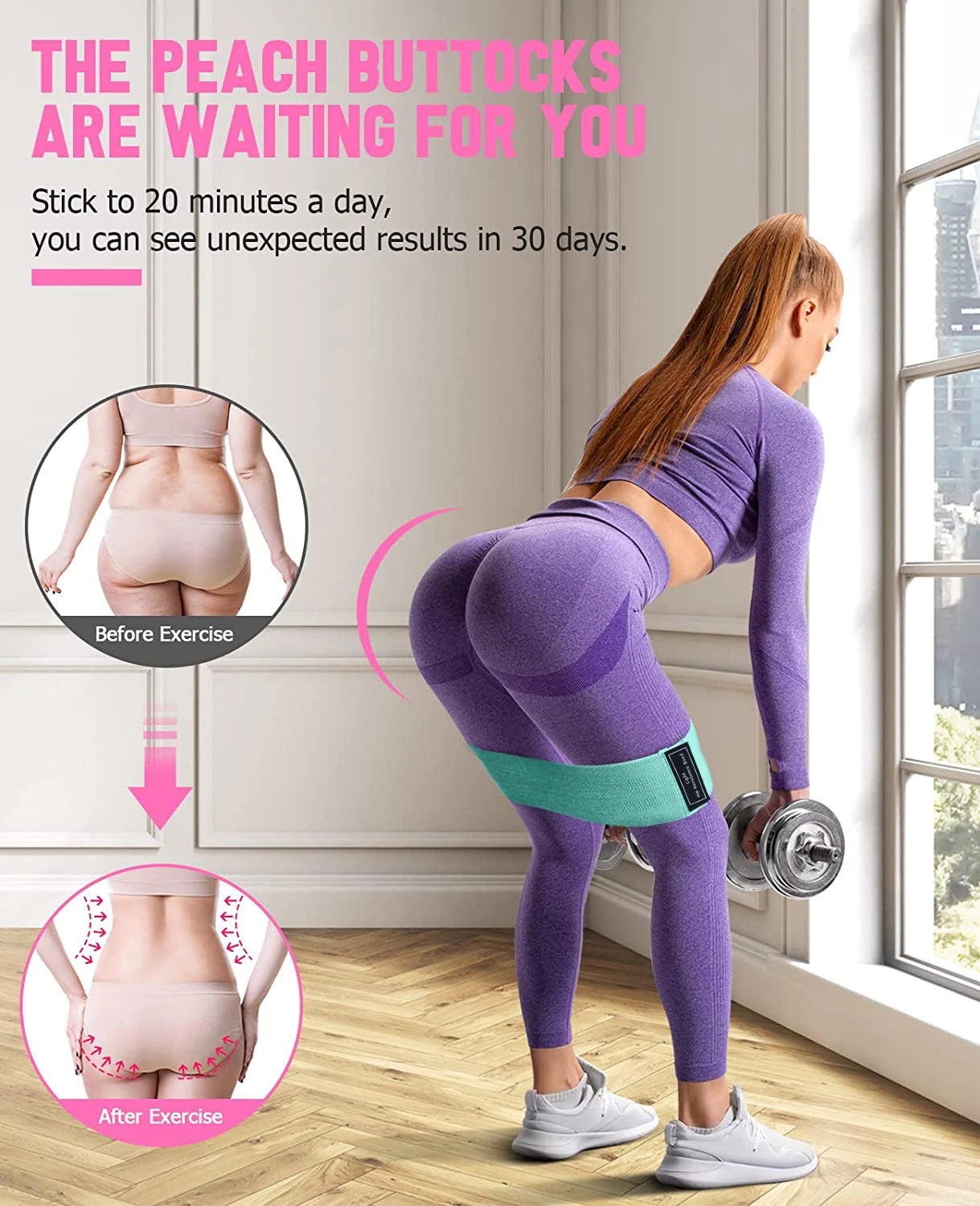 Resistance Bands Fitnessband, Fitnessbänder Stoff Widerstandsbänder für Krafttraining Muskelaufbau Hip Beintraining, Gymnastikband für Workout Yoga Pilates