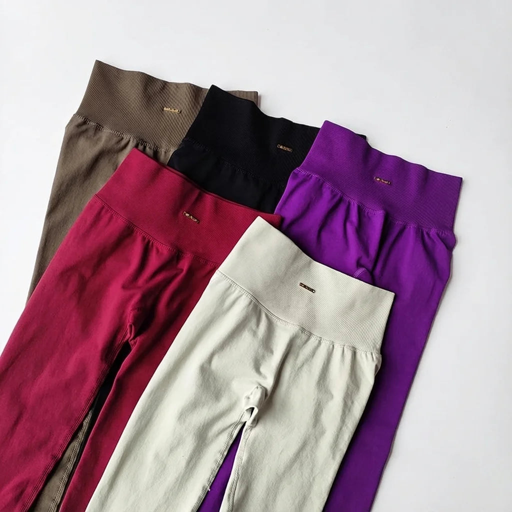 Damen Yoga Set Nahtlos - High Waist Sport-BH & Leggings für Fitness, Gym & Pilates