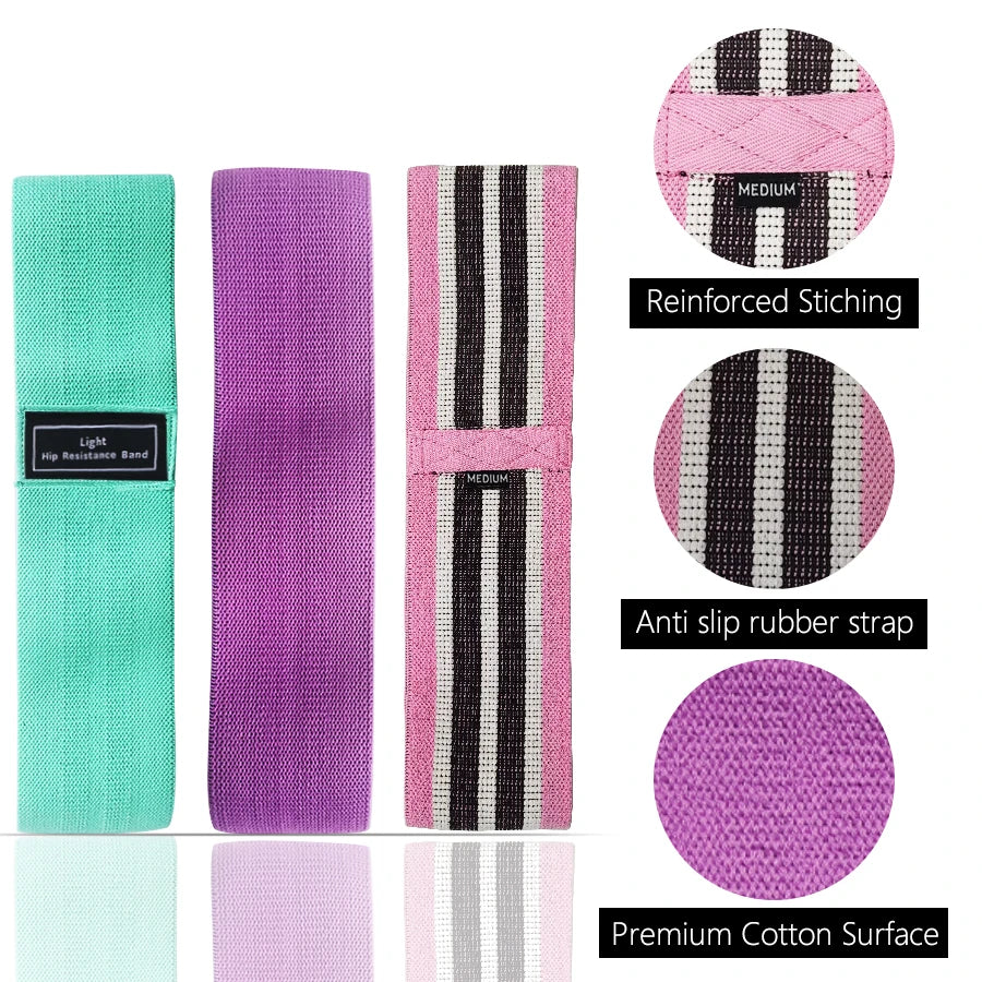 Resistance Bands Fitnessband, Fitnessbänder Stoff Widerstandsbänder für Krafttraining Muskelaufbau Hip Beintraining, Gymnastikband für Workout Yoga Pilates