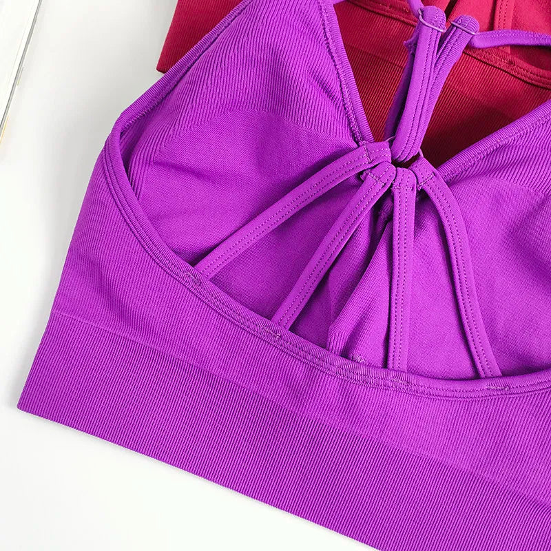 Damen Yoga Set Nahtlos - High Waist Sport-BH & Leggings für Fitness, Gym & Pilates