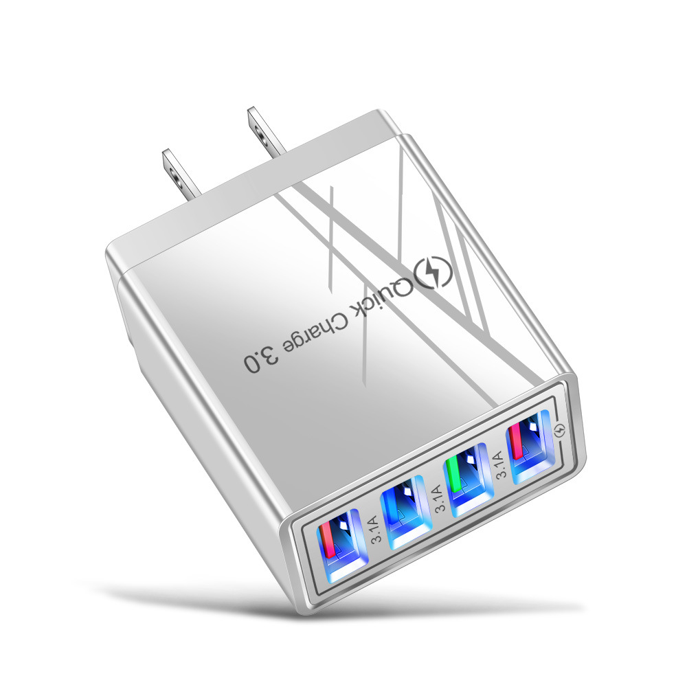 4-Port USB Ladegerät Schnellladung für iPhone Samsung Huawei